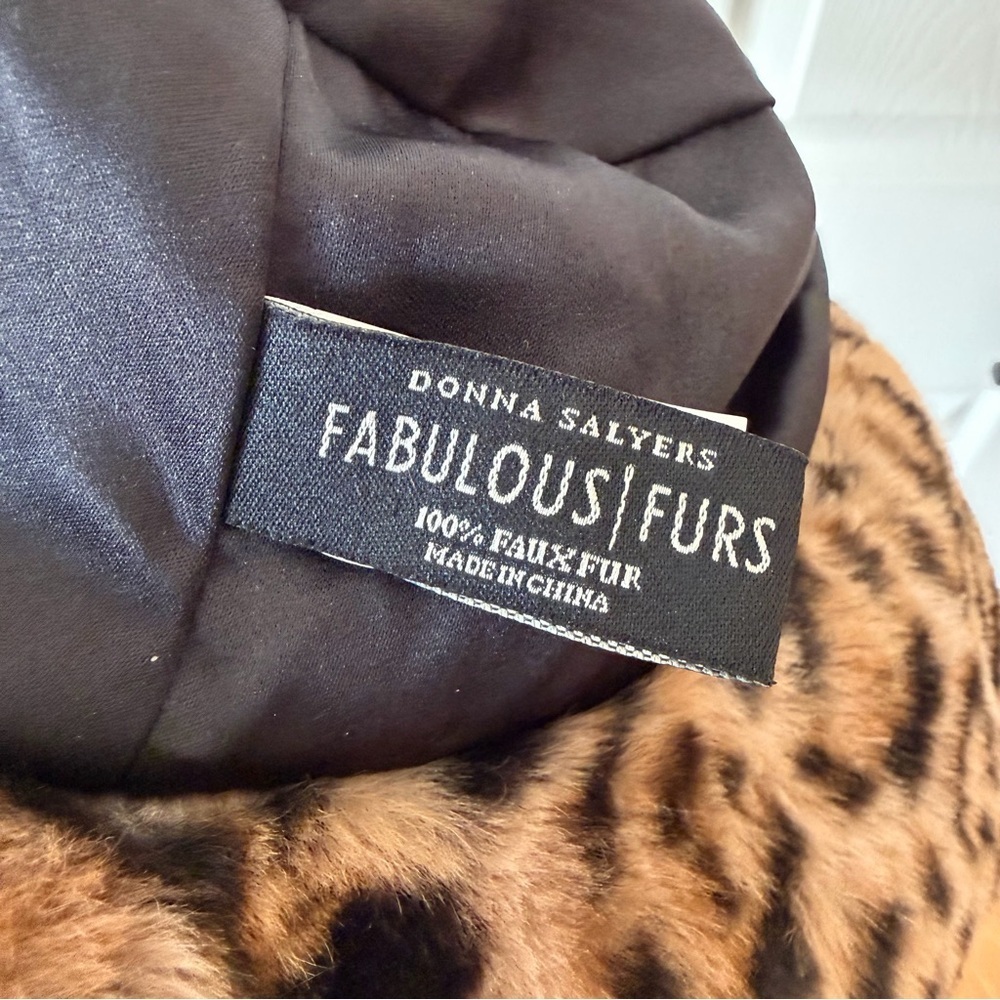 Fabulous Furs Faux Fur Leopard Print Bucket Hat - Brown - Picture 3 of 4